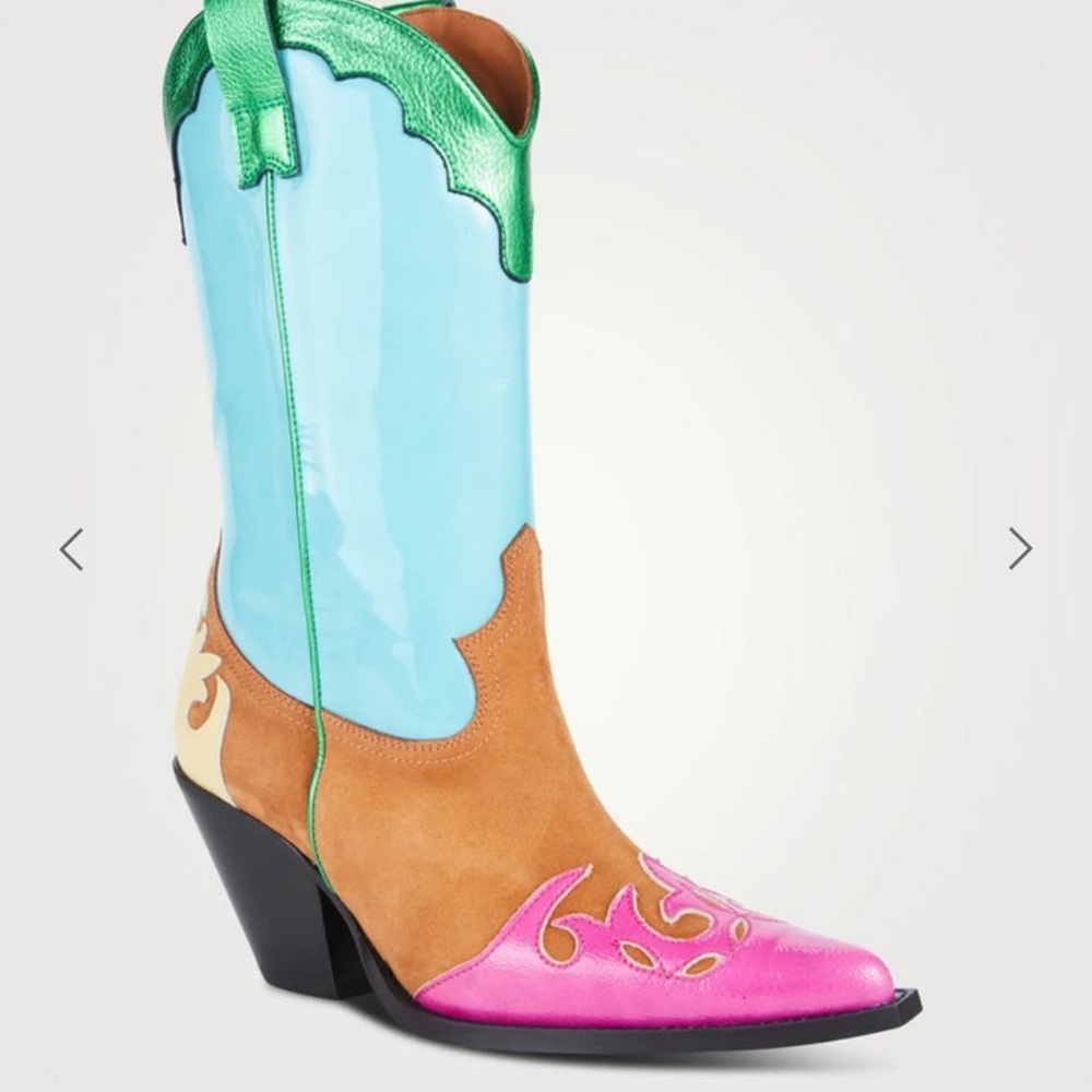 Toral Multicolor Western Ankle Boots - Picture 2 of 9